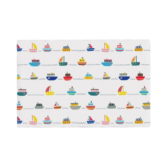 Placemats Set of 4 / 6, Color Ships Placemats for Dining Table Indoor/Outdoors Heat Resistant Washable Placemats 18" x 12"