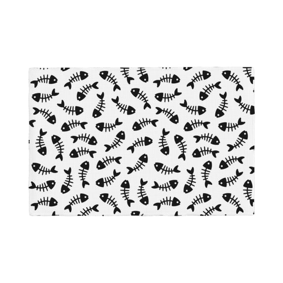 Placemats Set of 4 / 6, Fish Bone Placemats for Dining Table Indoor/Outdoors Heat Resistant Washable Placemats 18" x 12"