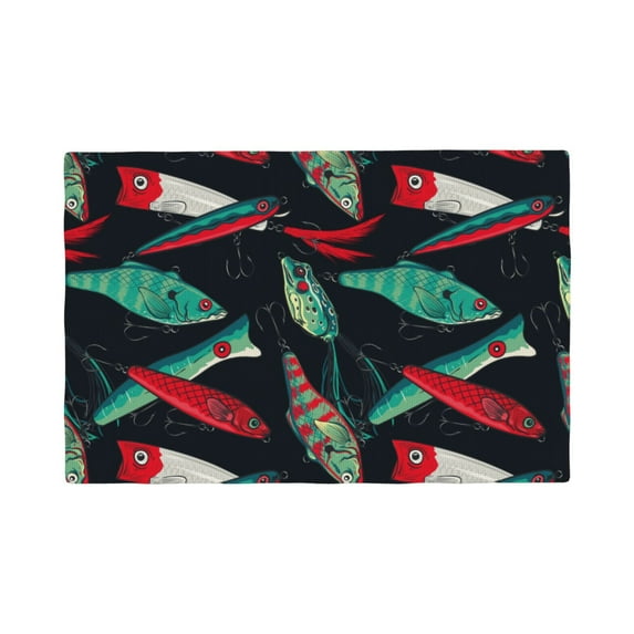 Placemats Set of 4 / 6, Fishing Lure Placemats for Dining Table Indoor/Outdoors Heat Resistant Washable Placemats 18" x 12"