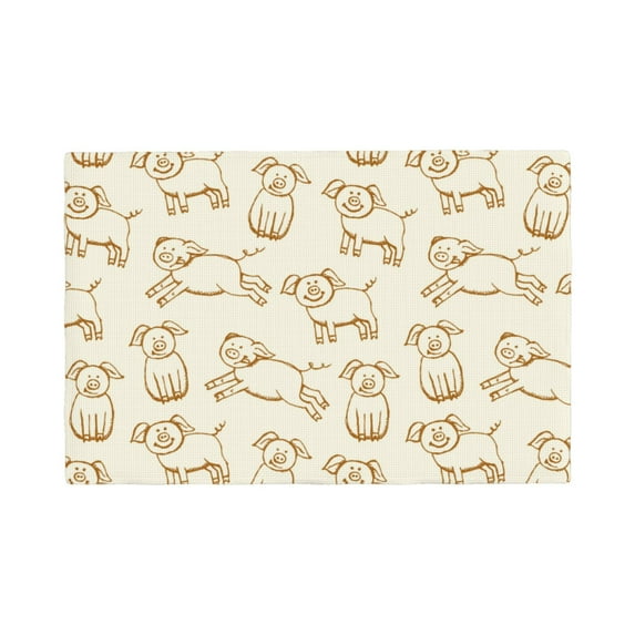 Placemats Set of 4 / 6, Funny Pigs Placemats for Dining Table Indoor/Outdoors Heat Resistant Washable Placemats 18" x 12"