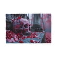 thumbnail image 1 of Placemats Set of 4 / 6, Gothic Red Skull Cemetery Placemats for Dining Table Indoor/Outdoors Heat Resistant Washable Placemats 18" x 12", 1 of 8