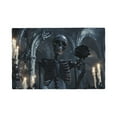 thumbnail image 1 of Placemats Set of 4 / 6, Halloween Gothic Skull Rose A Placemats for Dining Table Indoor/Outdoors Heat Resistant Washable Placemats 18" x 12", 1 of 8