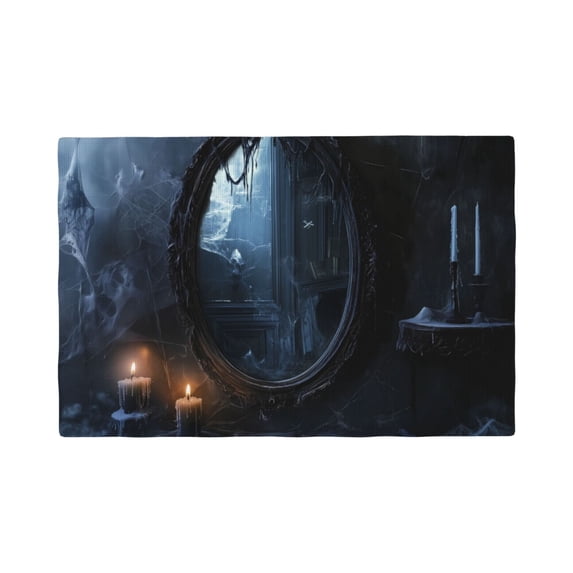 Placemats Set of 4 / 6, Halloween Night Mirror Placemats for Dining Table Indoor/Outdoors Heat Resistant Washable Placemats 18" x 12"