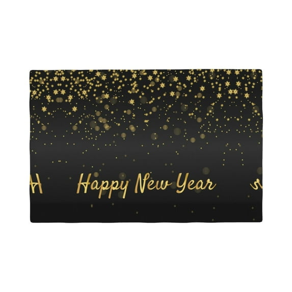 Placemats Set of 4 / 6, Happy New Year Placemats for Dining Table Indoor/Outdoors Heat Resistant Washable Placemats 18" x 12"