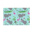 thumbnail image 1 of Placemats Set of 4 / 6, Hippo With Flamingos And Crocodiles Placemats for Dining Table Indoor/Outdoors Heat Resistant Washable Placemats 18" x 12", 1 of 8