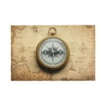 thumbnail image 1 of Placemats Set of 4 / 6, Magnetic Old Compass On World Map Placemats for Dining Table Indoor/Outdoors Heat Resistant Washable Placemats 18" x 12", 1 of 8