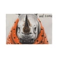 thumbnail image 1 of Placemats Set of 4 / 6, Polka Dot Rhino Welcome Placemats for Dining Table Indoor/Outdoors Heat Resistant Washable Placemats 18" x 12", 1 of 8