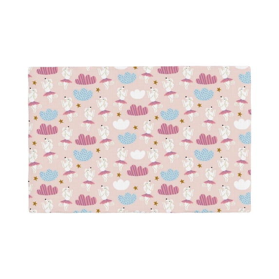 Placemats Set of 4 / 6, Poodle In Ballet Skirts Dancing Placemats for Dining Table Indoor/Outdoors Heat Resistant Washable Placemats 18" x 12"