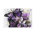 thumbnail image 1 of Placemats Set of 4 / 6, Purple Butterfly Placemats for Dining Table Indoor/Outdoors Heat Resistant Washable Placemats 18" x 12", 1 of 8
