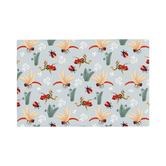 Placemats Set of 4 / 6, Ragonfly And Ladybug Placemats for Dining Table Indoor/Outdoors Heat Resistant Washable Placemats 18" x 12"