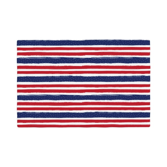 Placemats Set of 4 / 6, USA Colors Stripes Placemats for Dining Table Indoor/Outdoors Heat Resistant Washable Placemats 18" x 12"