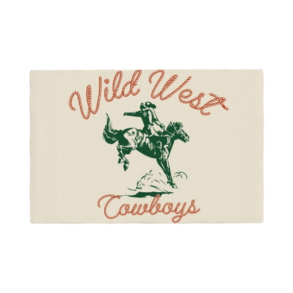Placemats Set of 4 / 6, West Cowboys Placemats for Dining Table Indoor/Outdoors Heat Resistant Washable Placemats 18" x 12"
