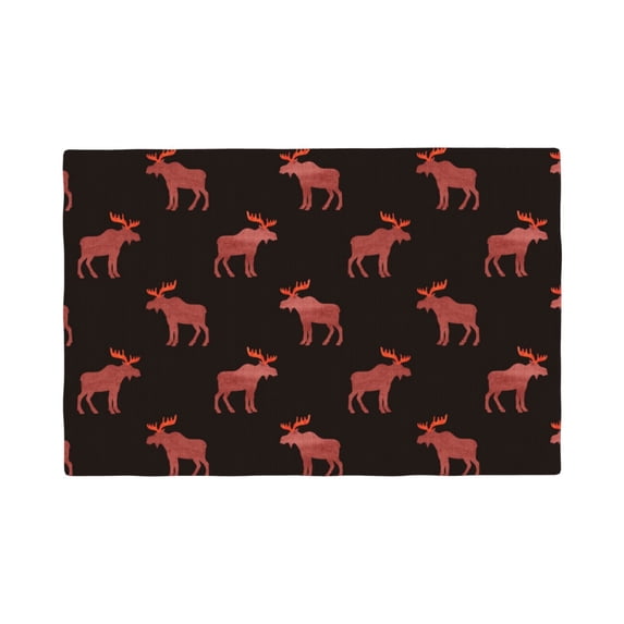 Placemats Set of 4 / 6, cool elk moose vintage black Placemats for Dining Table Indoor/Outdoors Heat Resistant Washable Placemats 18" x 12"