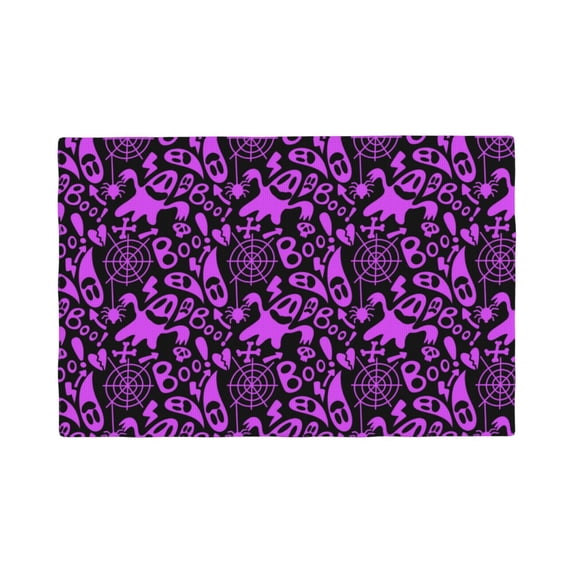 Placemats Set of 4 / 6, pink ghost halloween print Placemats for Dining Table Indoor/Outdoors Heat Resistant Washable Placemats 18" x 12"