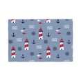 thumbnail image 1 of Placemats Set of 4 / 6, retro lighthouses anchor fish cute Placemats for Dining Table Indoor/Outdoors Heat Resistant Washable Placemats 18" x 12", 1 of 8
