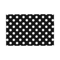 Placemats Set of 4 / 6, vintage white polka dot black Placemats for Dining Table Indoor/Outdoors Heat Resistant Washable Placemats 18" x 12"