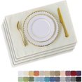 thumbnail image 1 of Placemats Set of 4 Dining Table Placemat Washable Place Mats, 12 x 18 inches, Cream, 1 of 6