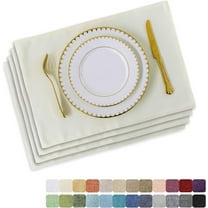 Placemats Set of 4 Dining Table Placemat Washable Place Mats, 12 x 18 inches, Cream