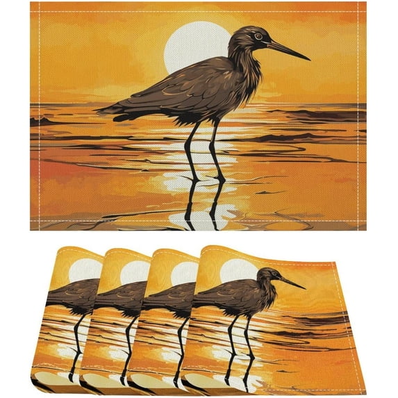 Placemats Set of 4 Featured Animals Place Mat for Kitchen Table Indoor/Outdoor Dining Table Mats Non-Slip Place Mat Wipeable Placemats