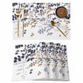thumbnail image 1 of Placemats Set of 4, Grey Brown Leaves Woven Placemat, Linen Place Mats for Kitchen/Dining Tables, Summer Botanical Washable Table Mats for Party, 1 of 8