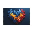 thumbnail image 1 of Placemats Set of 4, Heart Puzzle Pieces Place mats for Dining Table Indoor/Outdoor, Cute Heat Resistant Washable Table Mats(18" x 12"), 1 of 8