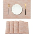 thumbnail image 1 of Placemats Set of 4 - Heat Resistant Non-Slip Place mats for Dining Table, Washable Durable PVC Vinyl Woven Table Mats 18X12in, 1 of 9