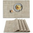 thumbnail image 1 of Placemats Set of 4 Heat Resistant Vinyl Table Mats Non-Slip Washable PVC Weave Dining Placemat for Kitchen and Daily Use, 1 of 6