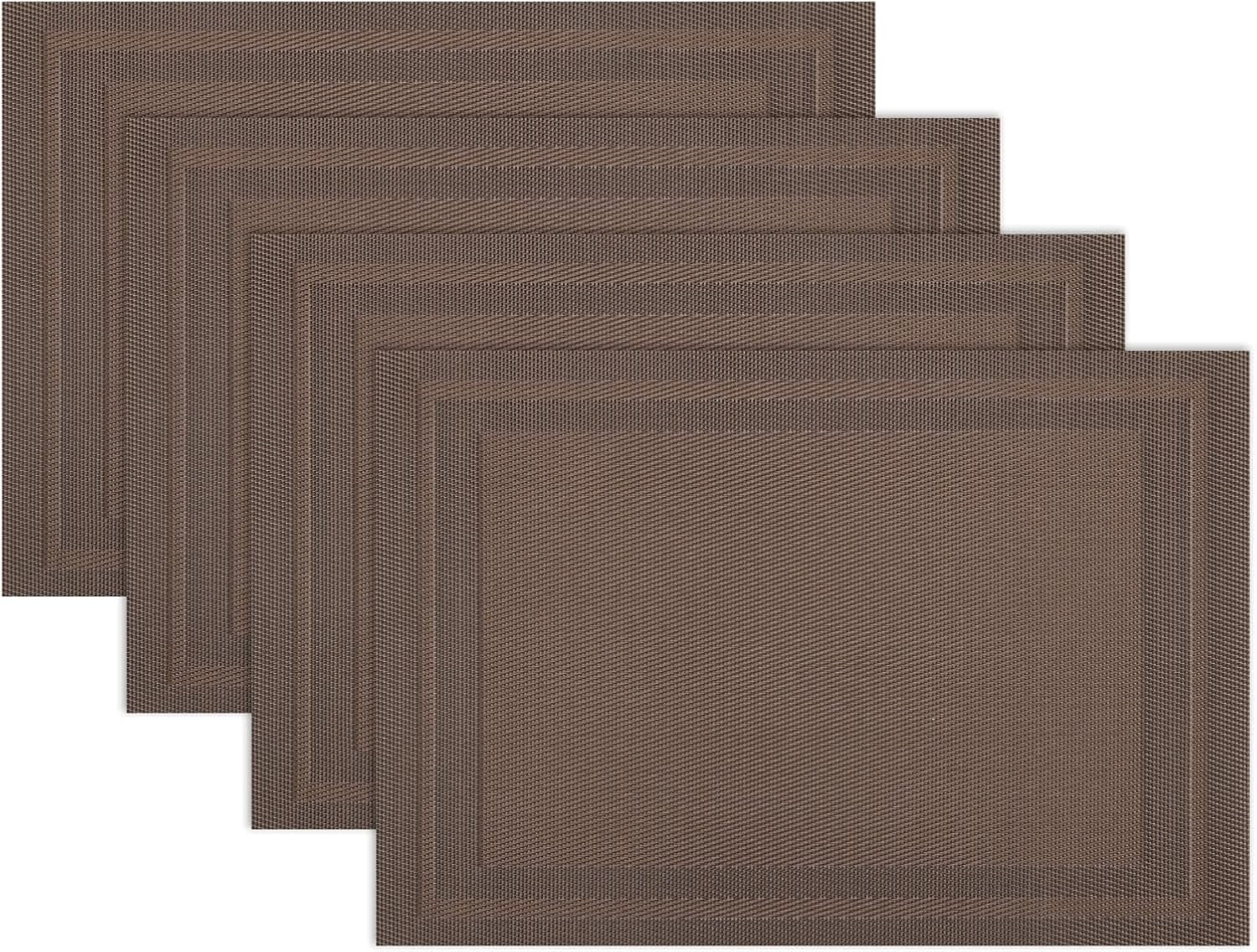 Placemats Set of 4,Heat Resistant Woven Vinyl Washable PVC Place Mats ...