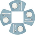 thumbnail image 1 of Placemats Set of 4, MJIAexp Round Table Placemats Heat Resistant Woven Vinyl PVC Wipeable Durable Table Mats for Dining Table Easy to Clean, 1 of 9