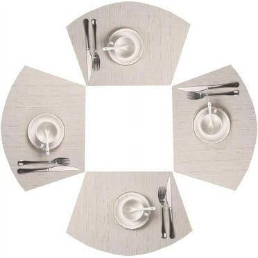 Placemats Set of 4, MJIAexp Round Table Placemats Heat Resistant Woven Vinyl PVC Wipeable Durable Table Mats for Dining Table Easy to Clean