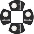 thumbnail image 1 of Placemats Set of 4, MJIAexp Round Table Placemats Heat Resistant Woven Vinyl PVC Wipeable Durable Table Mats for Dining Table Easy to Clean, 1 of 8