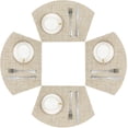 thumbnail image 1 of Placemats Set of 4, MJIAexp Round Table Placemats Heat Resistant Woven Vinyl PVC Wipeable Durable Table Mats for Dining Table Easy to Clean, 1 of 9