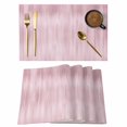 thumbnail image 1 of Placemats Set of 4, Pink Woven Placemat, Linen Place Mats for Kitchen/Dining Tables, Modern Abstract Art Ombre Striped Washable Table Mats for Party, 1 of 8