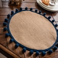 thumbnail image 1 of Placemats Set of 4，Round Burlap Macrame Place Mats for Dining Room Kitchen Table Mats for Parties, 1 of 2