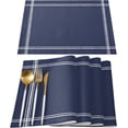 thumbnail image 1 of Placemats Set of 4, Solid Dark Blue, Woven Placemat, Linen Place Mats for Kitchen/Dining Tables, Pure Color Washable Table Mats for Party, 1 of 8