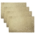 thumbnail image 1 of Placemats Set of 4, Stark 12x18 Inch PVC Placemat for Kitchen Table Dinner, Party Holiday Event, Table Decor - Gold, 1 of 2