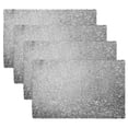 thumbnail image 1 of Placemats Set of 4, Stark 12x18 Inch PVC Placemat for Kitchen Table Dinner, Party Holiday Event, Table Decor - Silver, 1 of 5