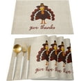 thumbnail image 1 of Placemats Set of 4 Washable,Give Thanks Placemat for Dining Table Decorations, Heat-Proof Table Mats for Kitchen Dinner Banquet Thanksgiving Turkey, 1 of 6