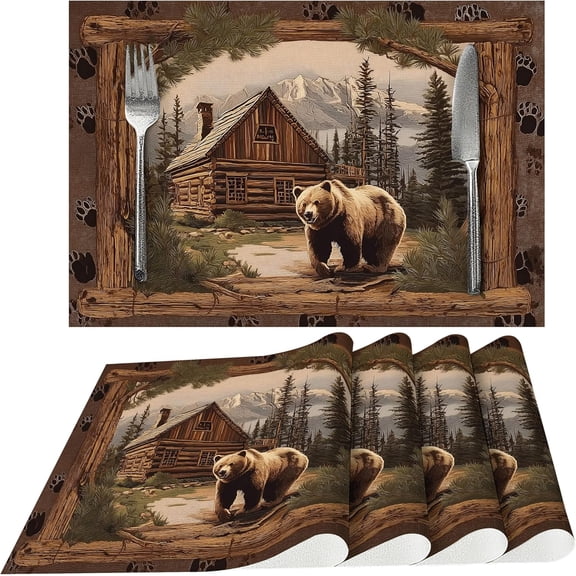 Placemats Set of 4 Washable Table Place Mats for Dining Kitchen Party Decor
