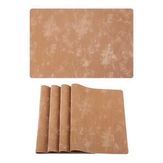 Placemats Set of 4 Waterproof Placemats for Kitchen Dining Table Decor Heat Resistant Table Mat Coffee 17.7x11.8inch