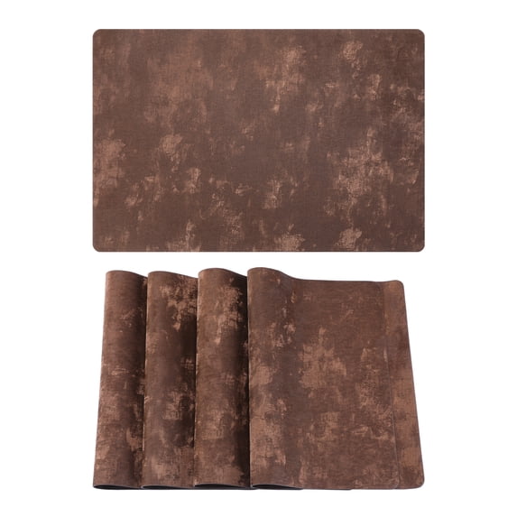 Placemats Set of 4 Waterproof Placemats for Kitchen Dining Table Decor Heat Resistant Table Mat Dark Brown 17.7x11.8inch