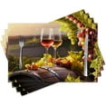 thumbnail image 1 of Placemats Set of 4,Wine Grape,Washable Burlap Woven Heat Resistant Placemat for Dinning Table,Farmhouse,Outdoor,18X12 Inch, 1 of 5