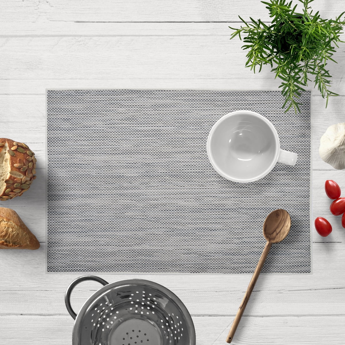 Placemats Set of 4 for Dining Table, Table Placemats, Rectangular Vinyl ...