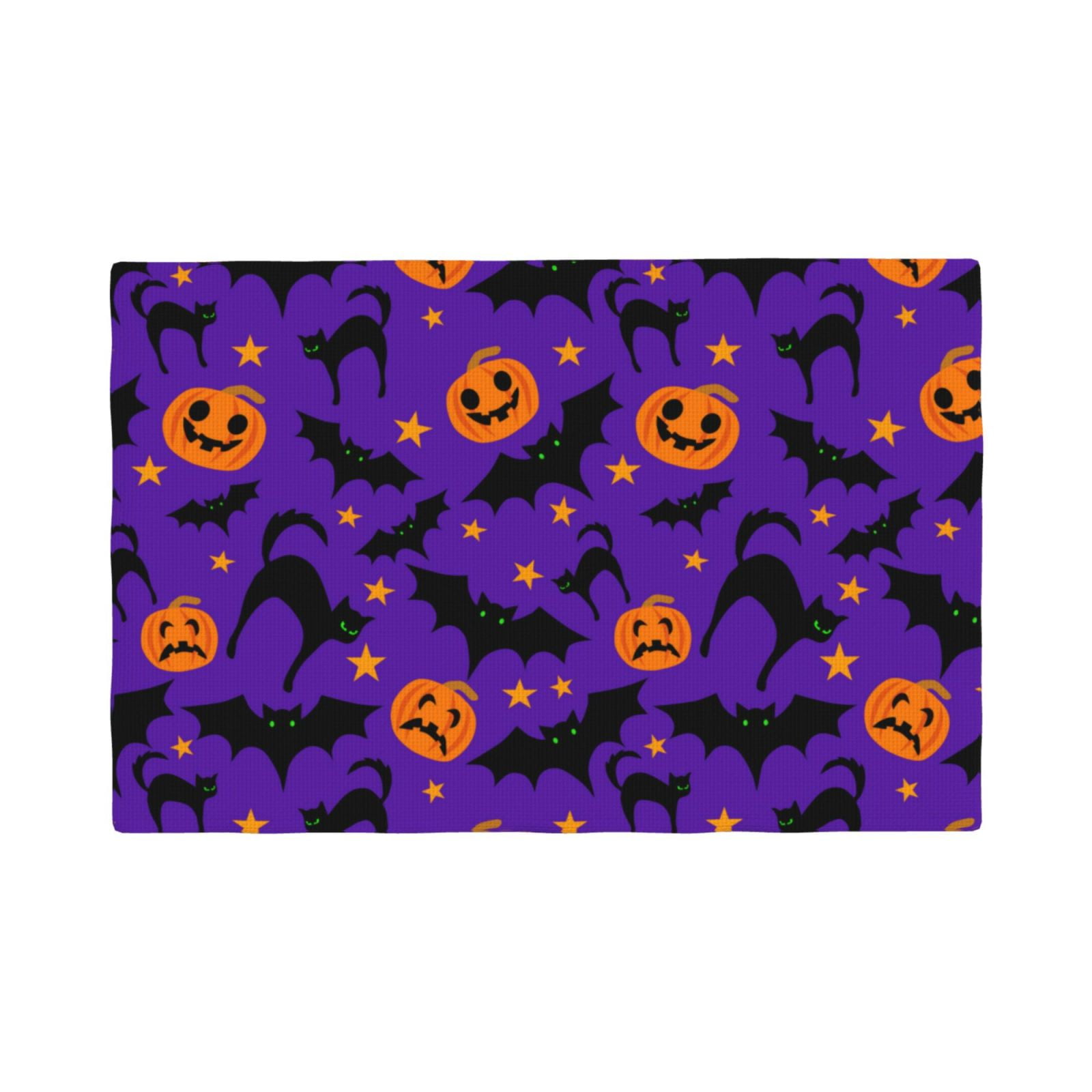 Placemats Set of 4 halloween pumpkins bat design Heat Resistant Non