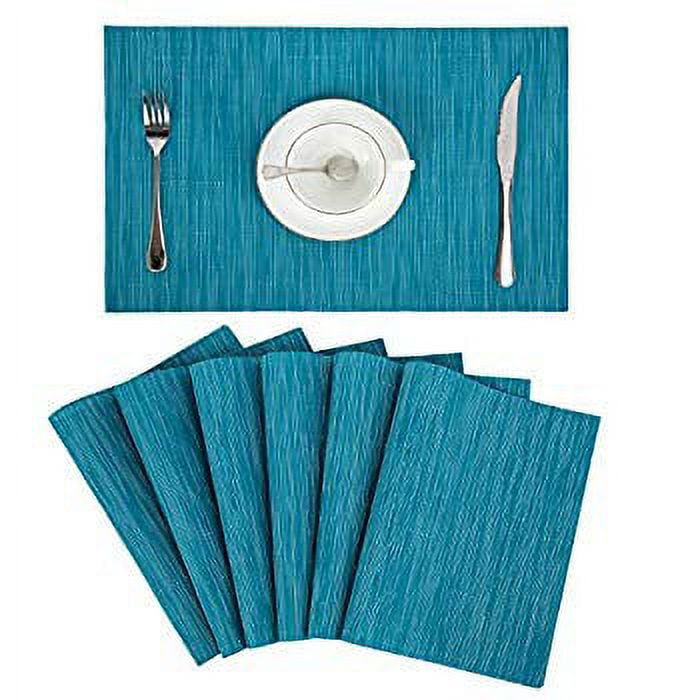 Placemats Set of 6 Crossweave Woven Vinyl Placemat for Kitchen Table