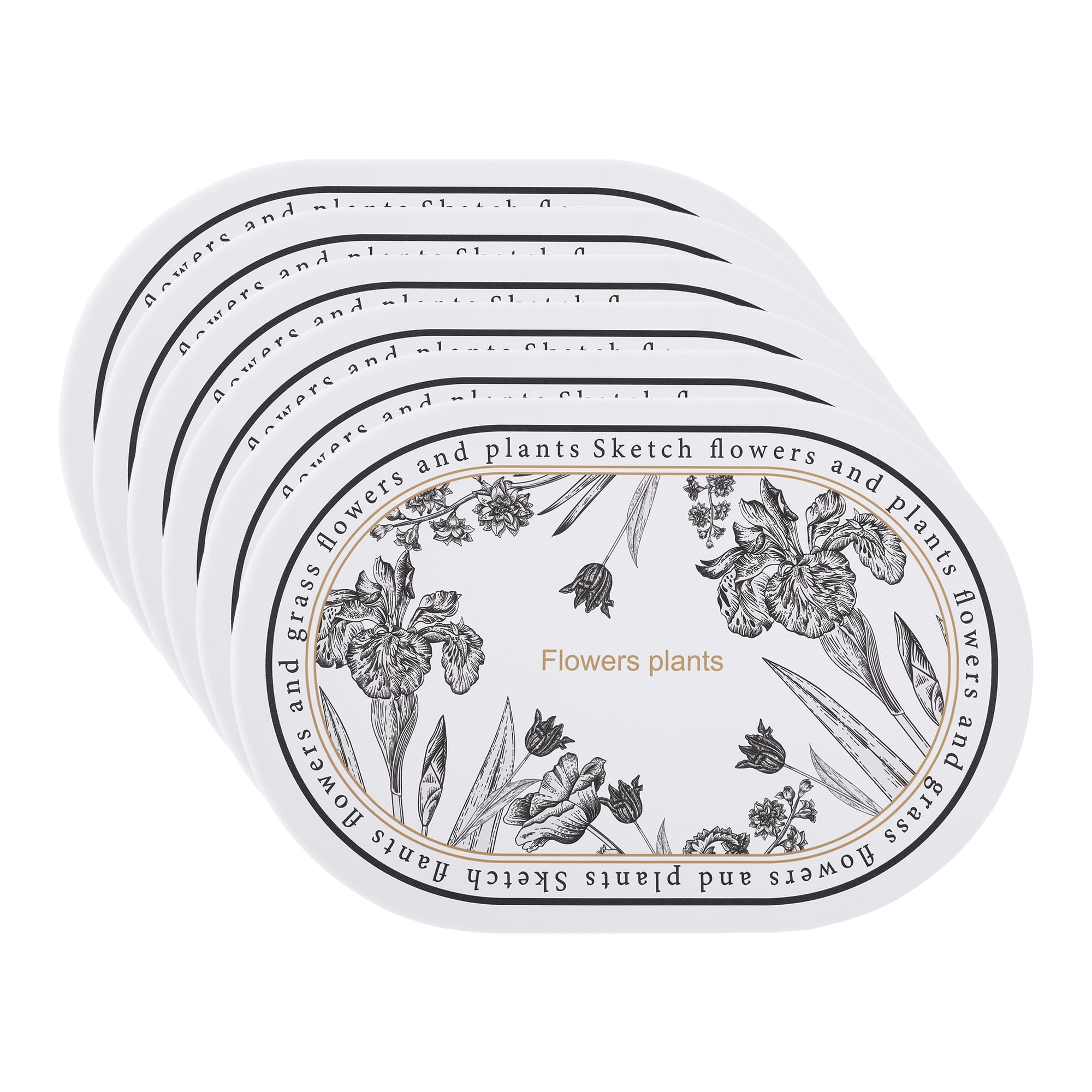 Placemats Set of 6 Floral Leather Placemats for Kitchen Dining Table Decor Heat Resistant Table Placemats Wipeable Table Mat Beige 17.7*11.8inch