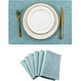 thumbnail image 1 of Placemats Set of 6 Heat Resistant Dining Table Place Mats for Kitchen Table Party Decoration, 12 x 18 inches, Teal, 1 of 6