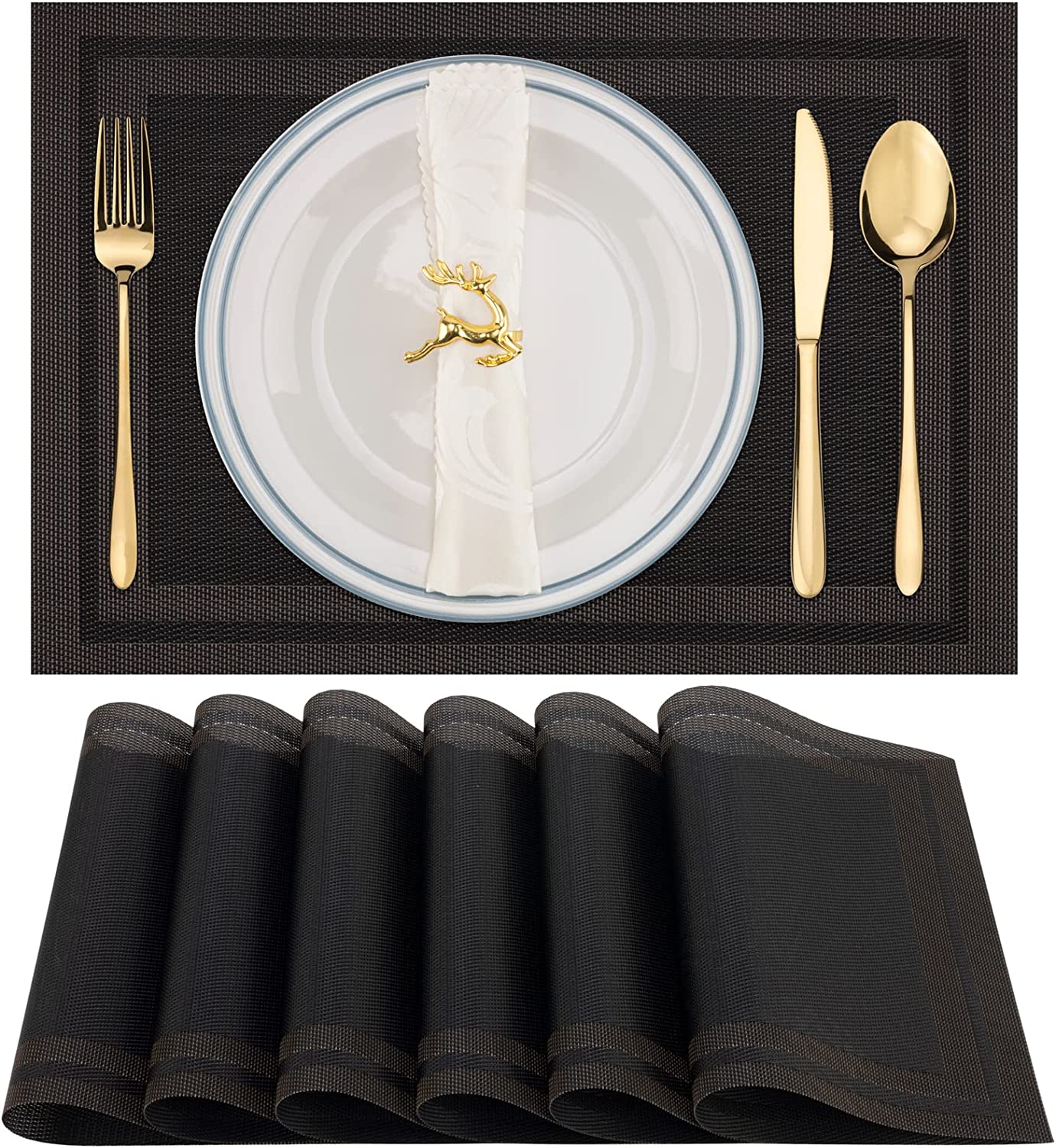 Design Imports Red Indoor/Outdoor Placemat Set of 6