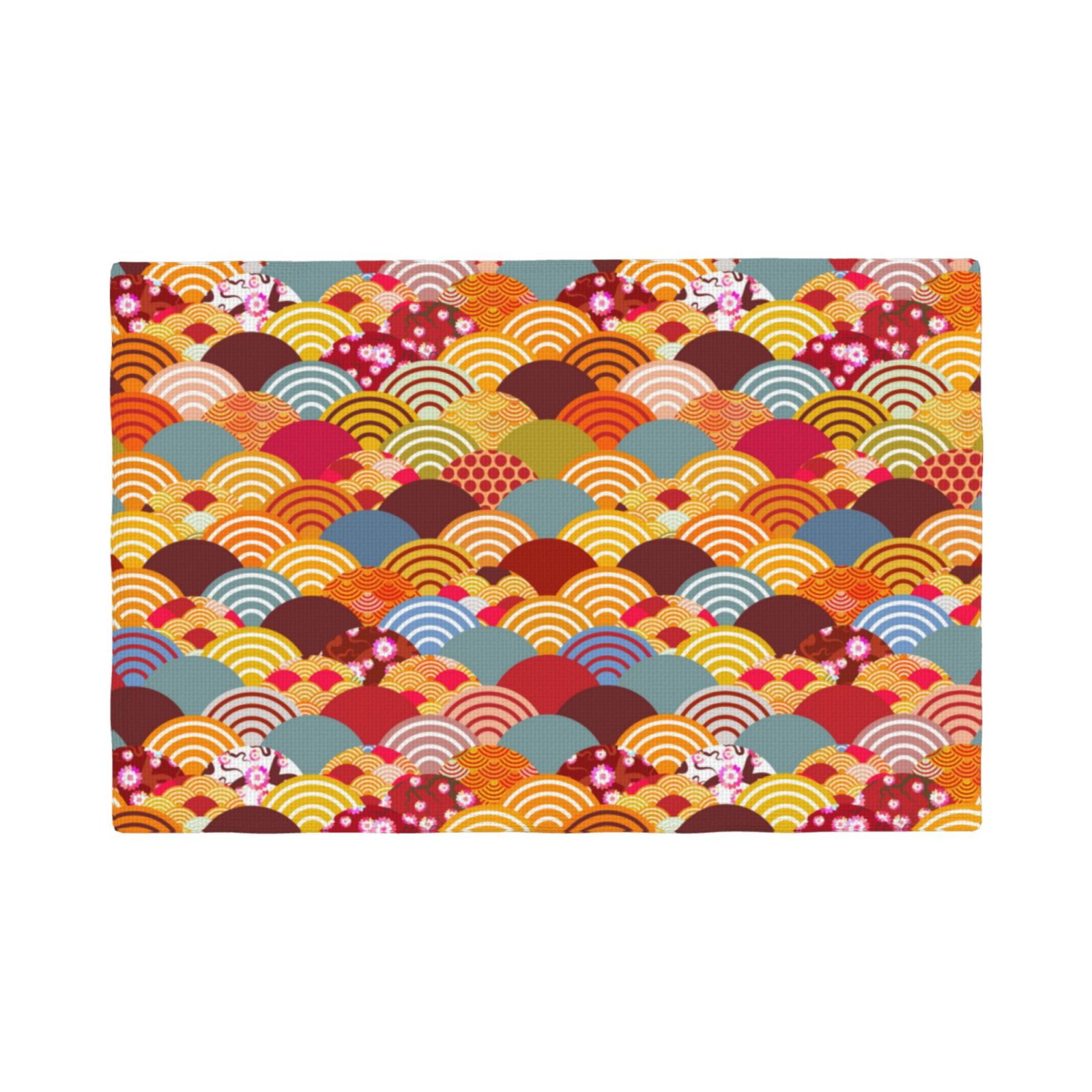 Placemats Set of 6, Japanese Style Fish Scales Place mats for Dining ...