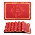 thumbnail image 1 of Placemats Set of 6 Leather Placemats, Washable Kitchen Table Mat, Seasonal Holiday Christmas Place Mats for Party Red 17.7*11.8inch, 1 of 6